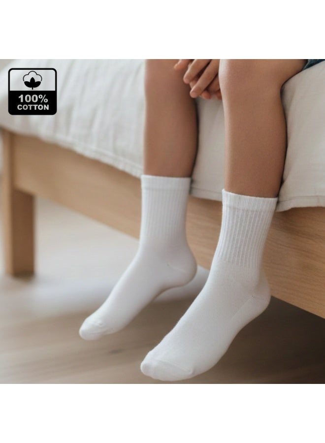 بيير دونا جوارب طويلة للأولاد عبوة 6 قطع – أبيض | مزيج قطن ناعم | قابلة للتنفس ومرنة لراحة فائقة | للمدرسة والاستخدام اليومي | العمر 4–6 سنوات - Image 3